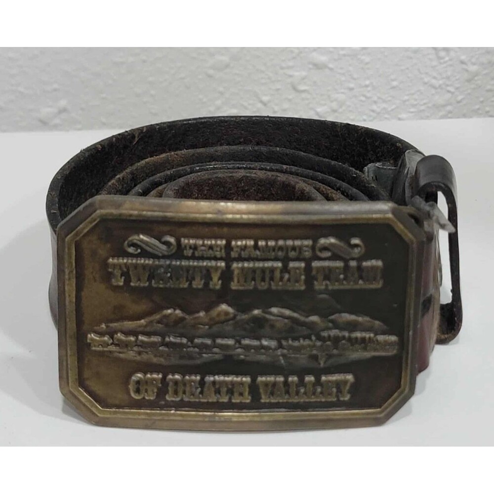 Brass Western Belt Buckle Borax Twenty Mule Team Death Valley Limited Edition